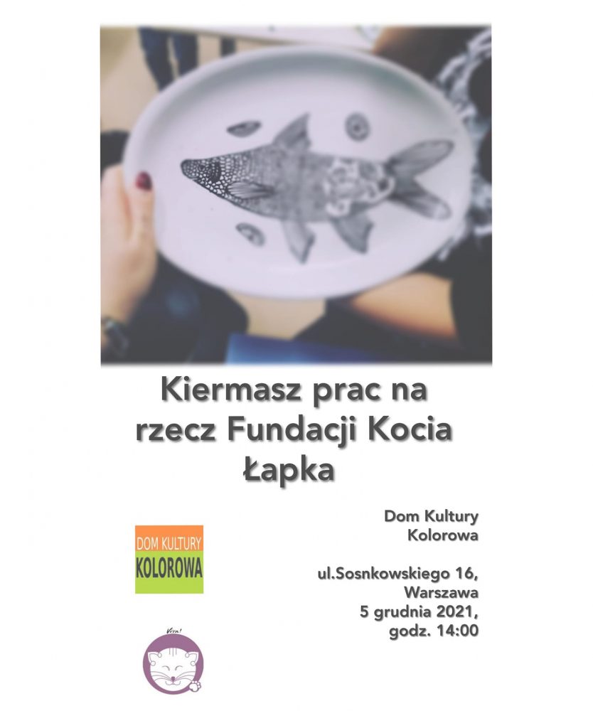 Sprzedaż dla Kociej Łapki na kiermaszu w Domu Kultury “Kolorowa”